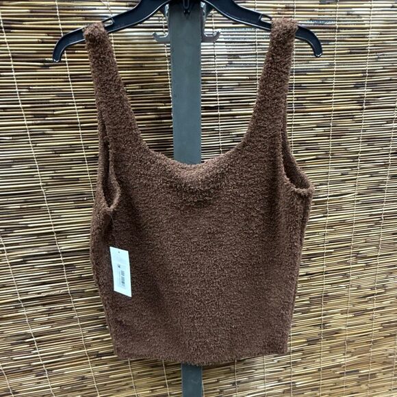 Steve Madden Women S Scoop Neck Chenille Sleep Tank Tiramisu Large - Picture 3 of 3